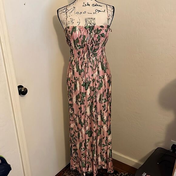 Zara Printed Pleated Multi Print Floral Contemporary Feminine Cottage Core Dress - Picture 1 of 16